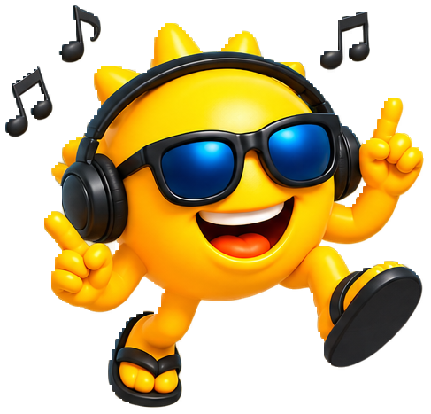 SUNNY de fones curtindo o som